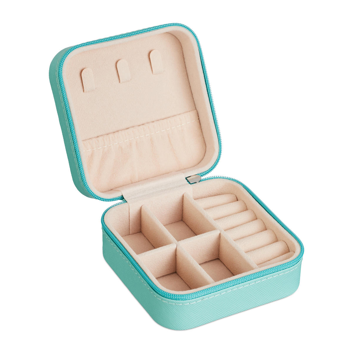 SCHMUCKKÄSTCHEN - Türkis, Holzwerkstoff/Kunststoff (10/5/10cm) - Relaxdays