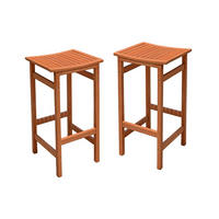 BARHOCKER Niklas 2er Set Eukalyptus Natur 75x38x42cm - Hellbraun, Holz (38/75/42cm) - DELUKE