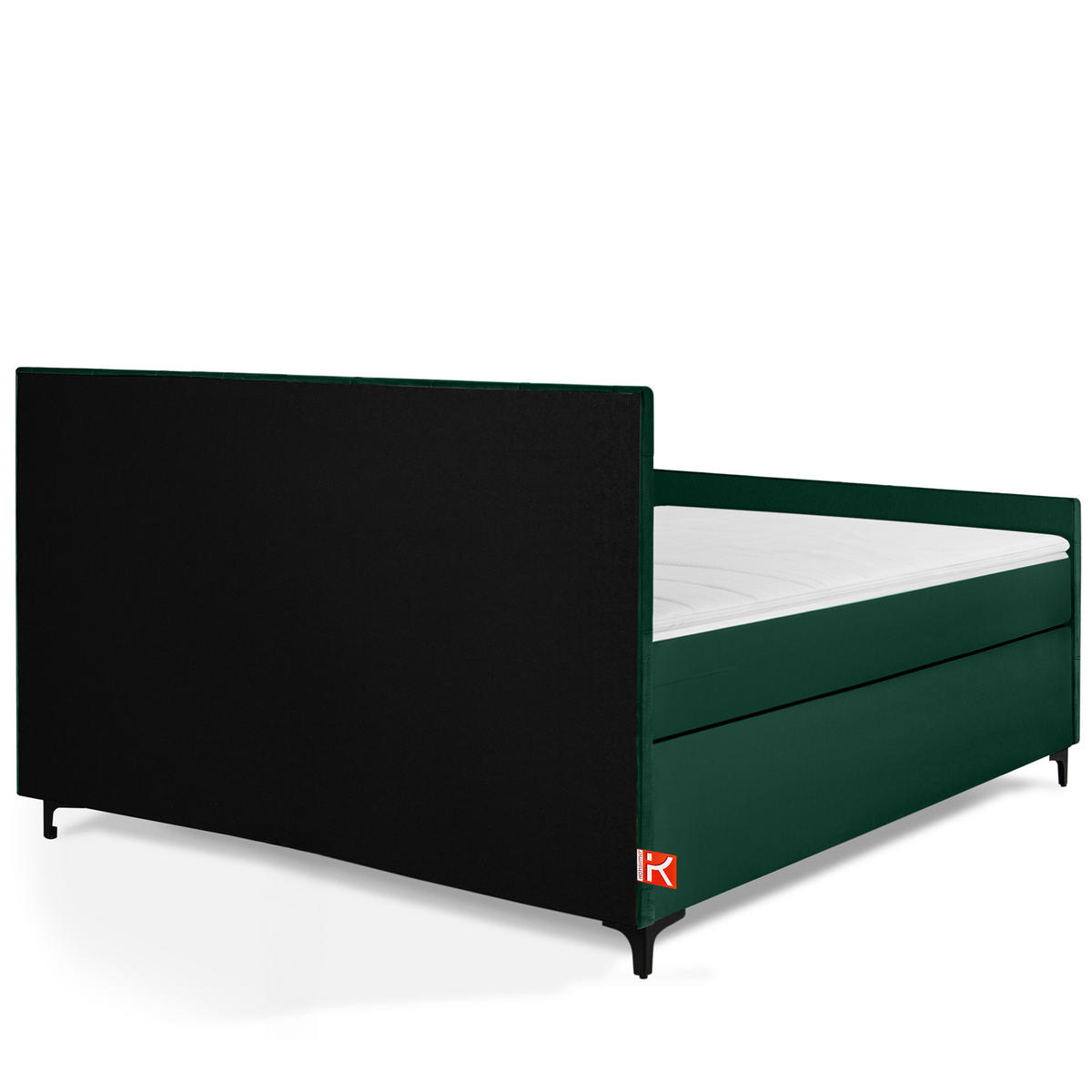 POLSTERBETT ARDEA, Dunkelgrün - Dunkelgrün/Schwarz, Holz/Holzwerkstoff (160/200cm) - KONSIMO®