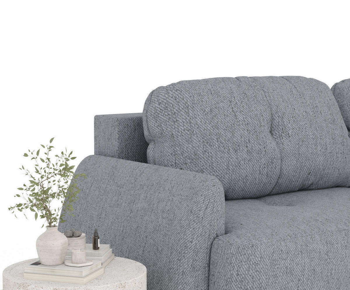 SCHLAFSOFA Loca Grau Webstoff - Schwarz/Grau, Holz/Holzwerkstoff (248/92/103cm) - Maison de Reve