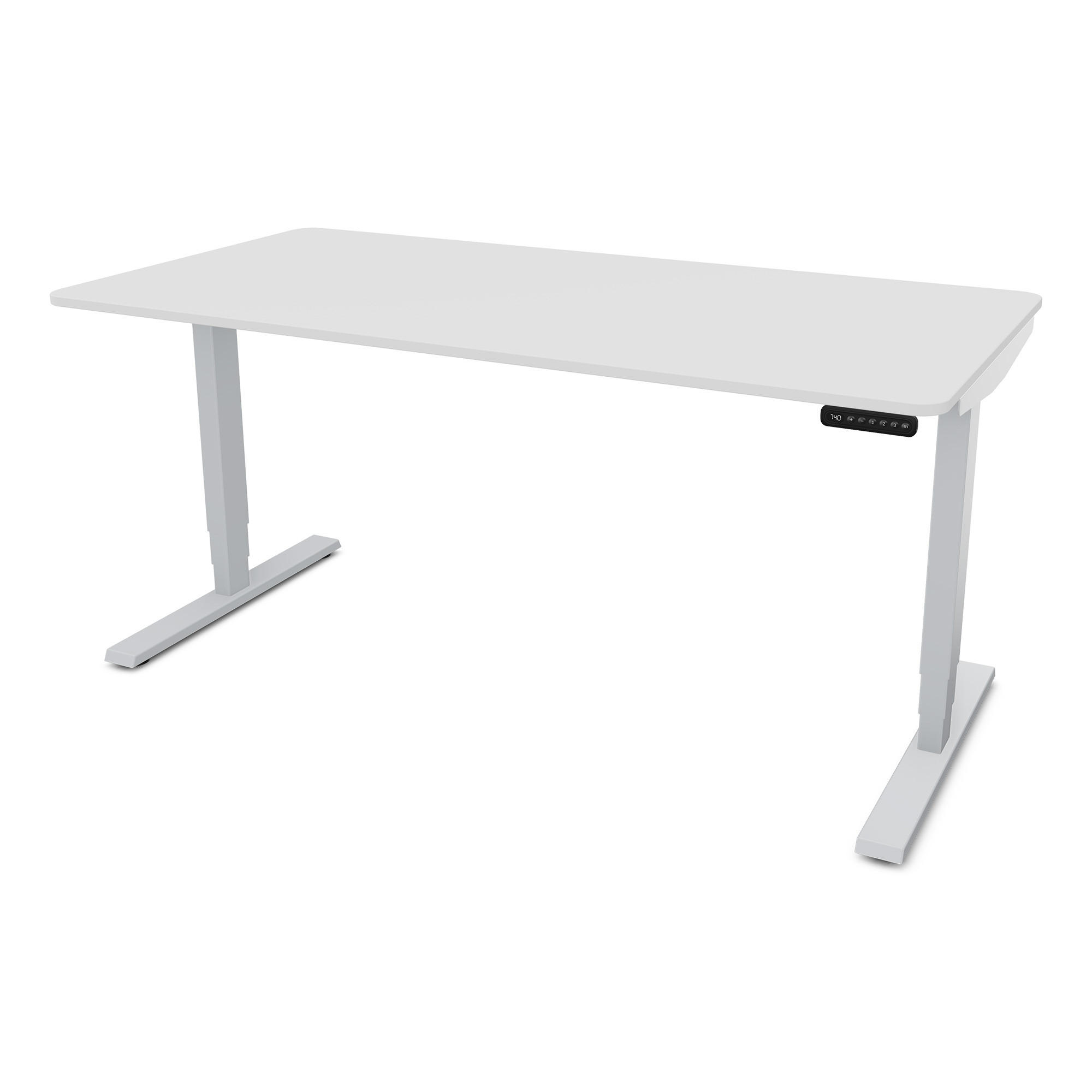 SCHREIBTISCH Elektrisch höhenverstellbarer Schreibtisch Y-Line Curved Signalweiß Weißaluminium 180/80/62-127cm - Weiß Hochglanz/Silberfarben, Holzwerkstoff/Metall (80/180/127cm) - ASSMANN