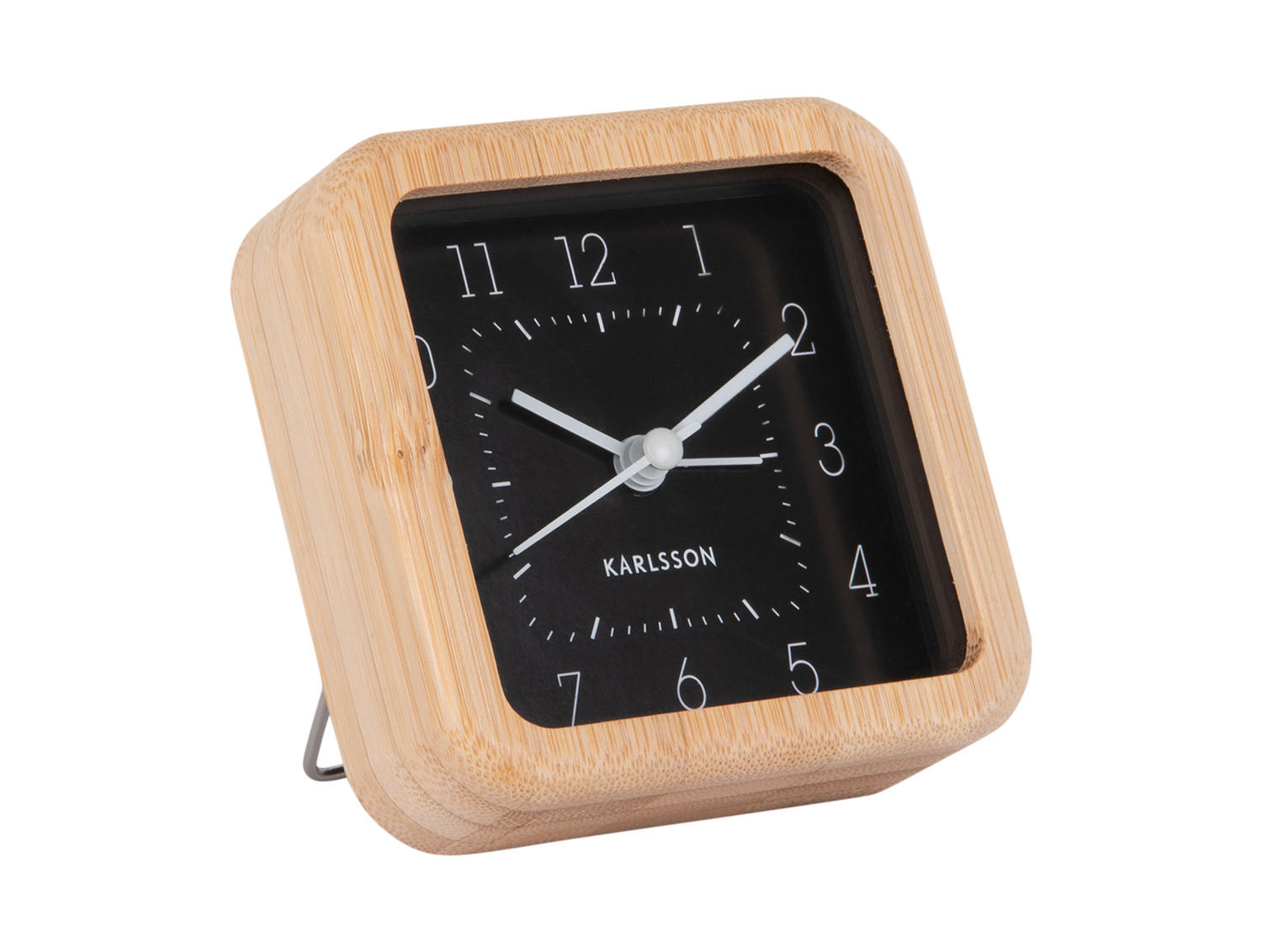 WECKER Neat 9/9/9 cm - Schwarz, Naturmaterialien (9/9/9cm) - Karlsson