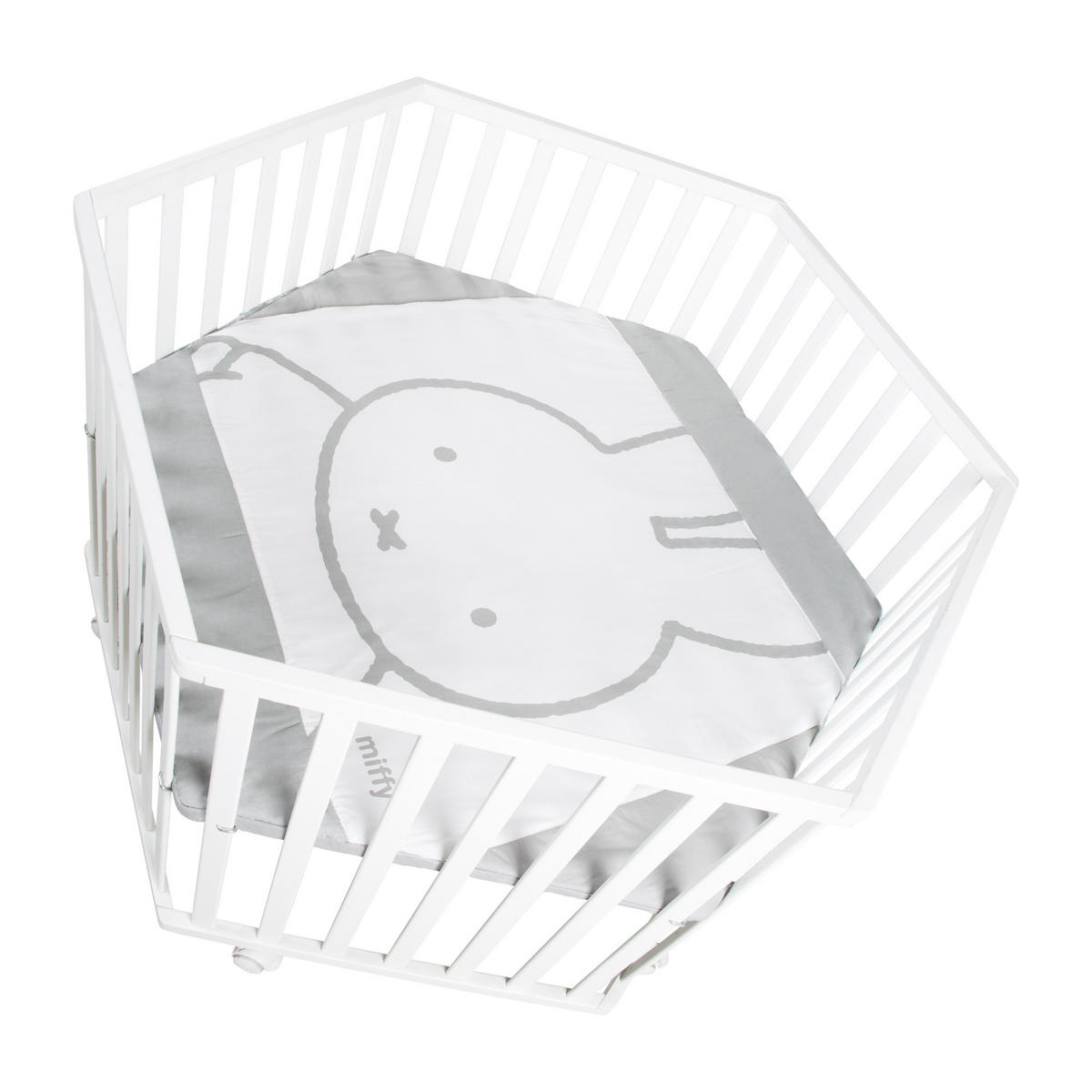LAUFGITTER 6-eckig, Miffy - Weiß, Holzwerkstoff (118.5/72.5/103.5cm) - Roba