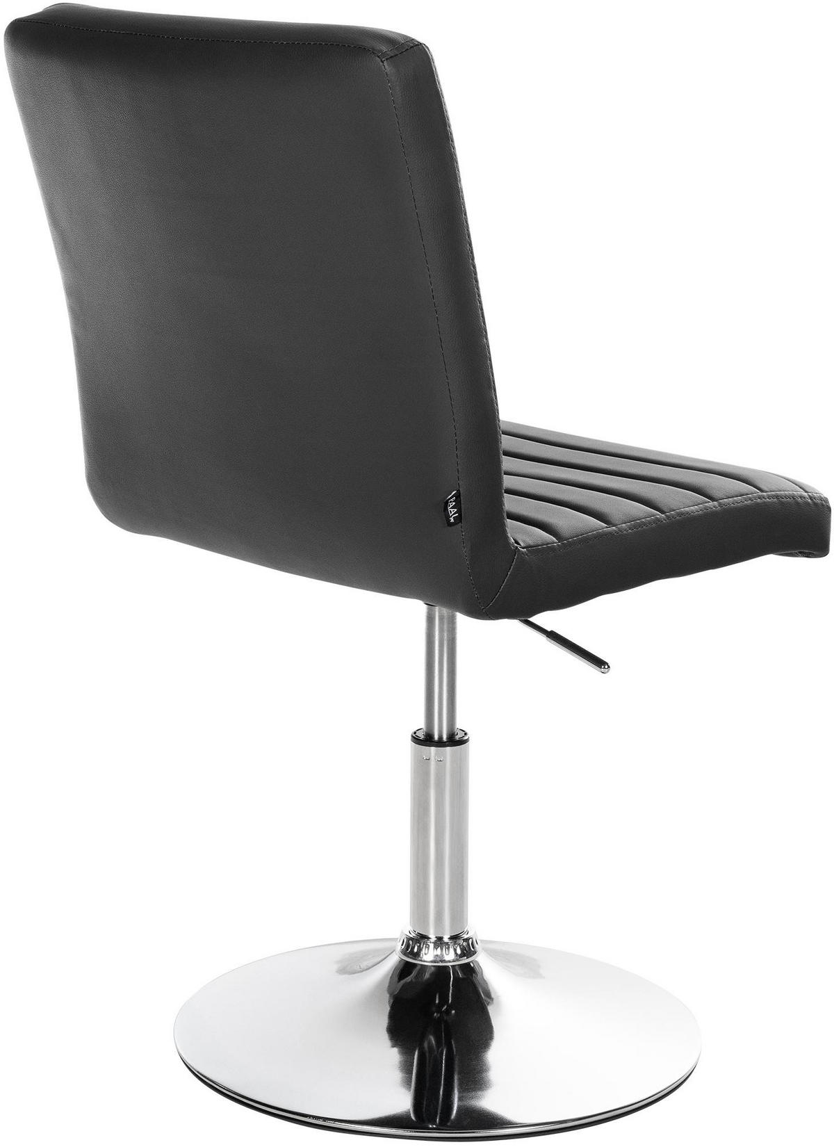 DREHSTUHL 2er Set Lederlook schwarz - Chromfarben/Schwarz, Textil/Metall (44/81/60cm) - CLP