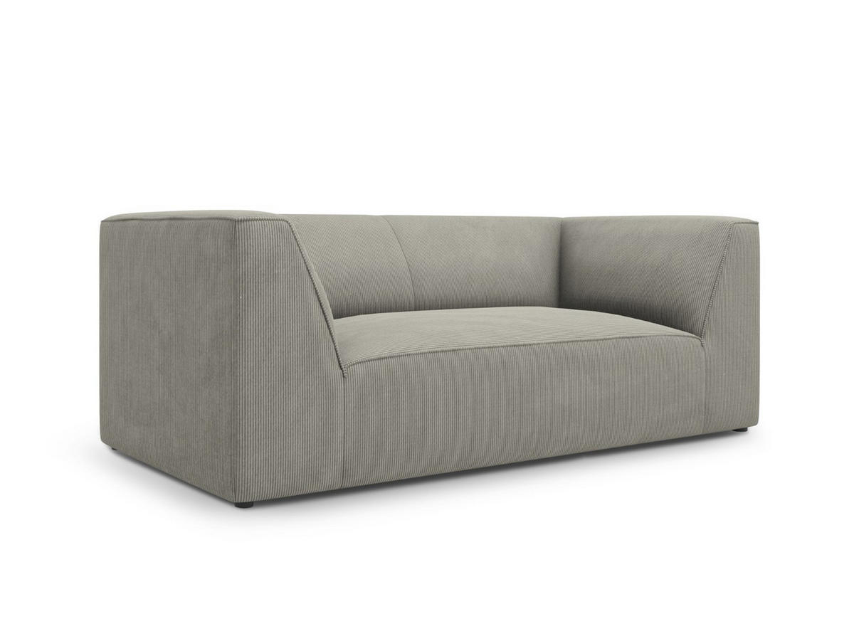 SOFA Ruby aus Cord hellgrau 2 Sitzplätze - Hellgrau, Textil (93/69/174cm) - Micadoni