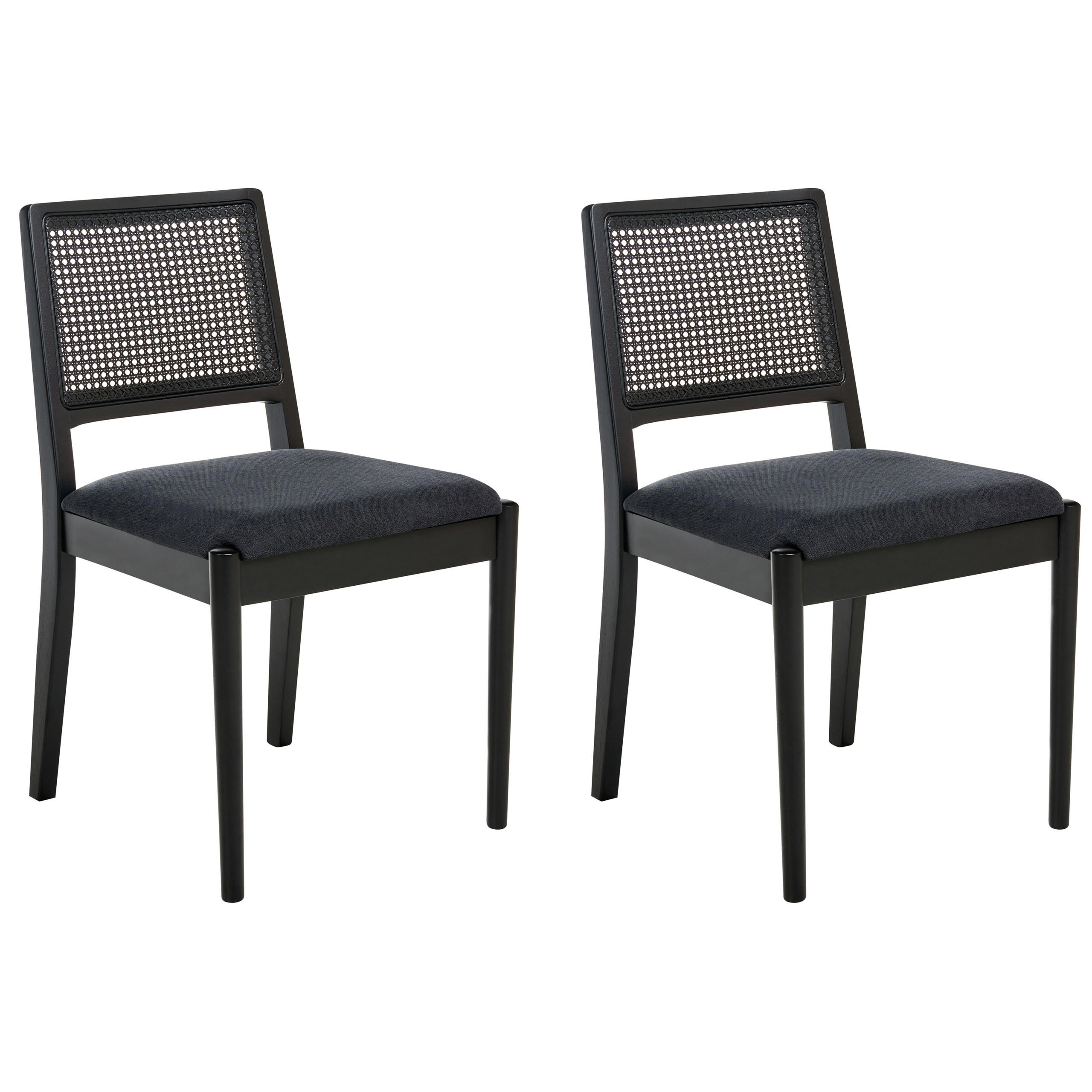 Beliani Esszimmerstuhl Schwarz 47x80x55 cm