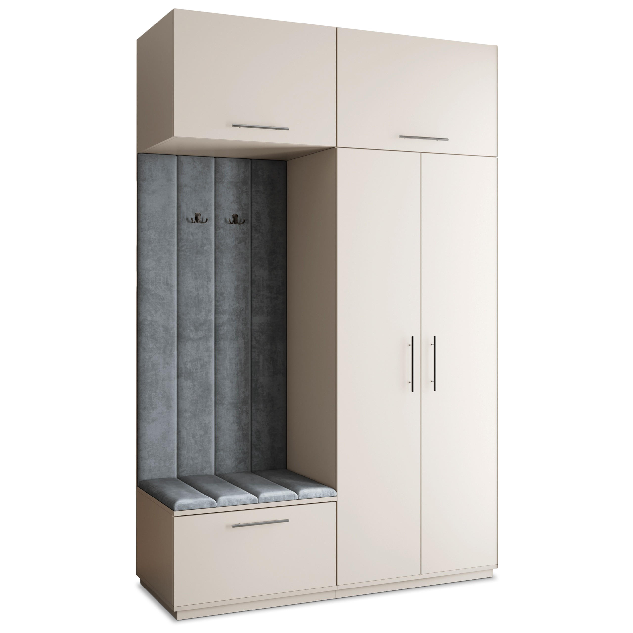 GARDEROBENSCHRANK REMA 150/240/60 cm Modern Garderobe-Set Kaschmir - Kaschmir/Grau, Holzwerkstoff (150/240/60cm) - MASSENO