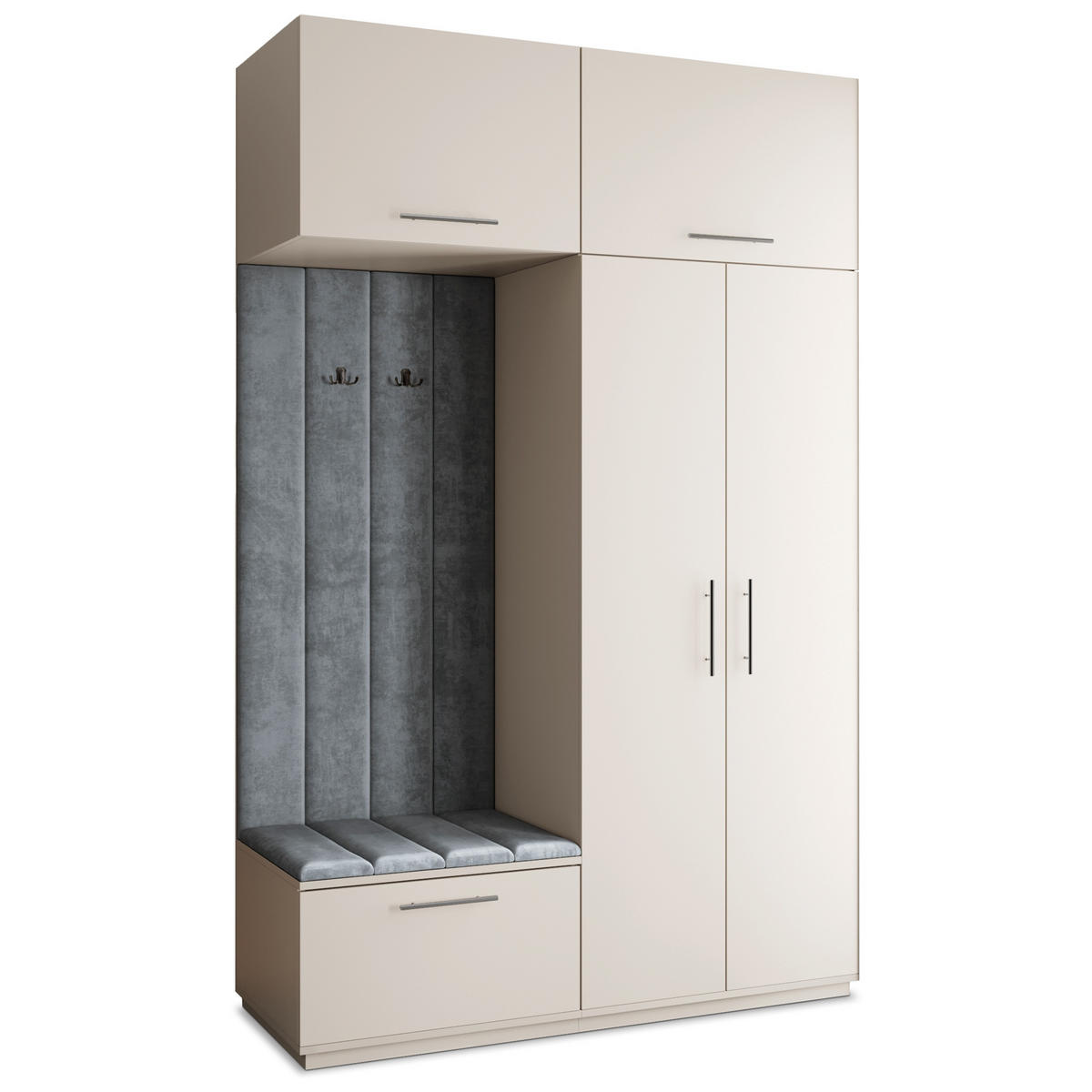 GARDEROBENSCHRANK REMA 150/240/60 cm Modern Garderobe-Set Kaschmir - Kaschmir/Grau, Holzwerkstoff (150/240/60cm) - MASSENO