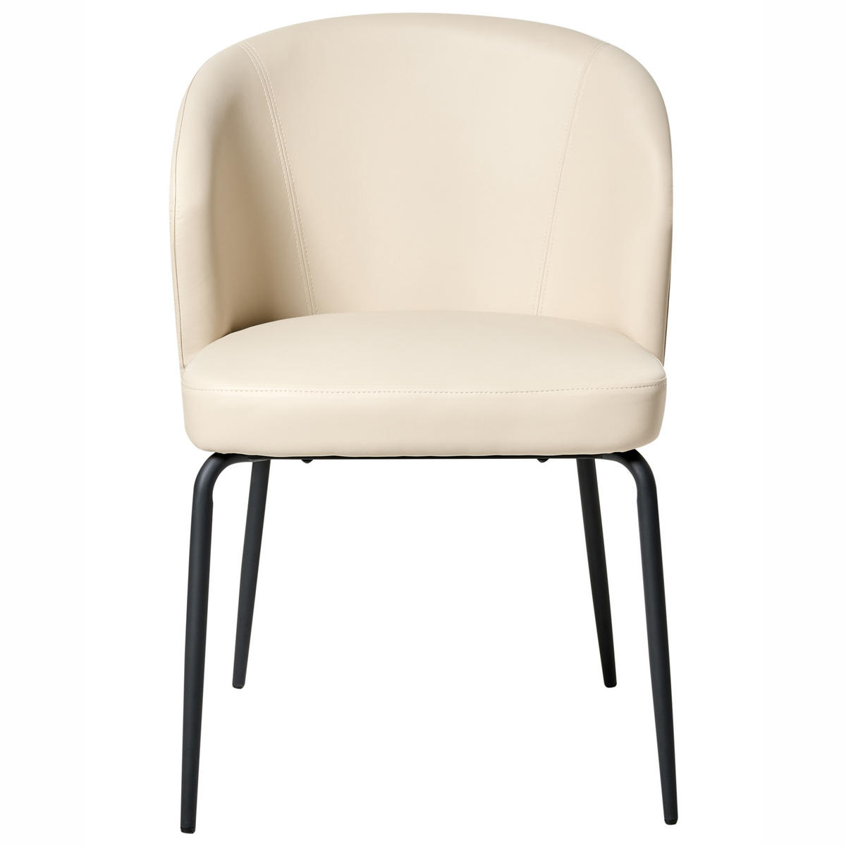 ESSZIMMERSTUHL 2er-Set Kunstleder Hellbeige Zana - Beige, Kunststoff (55/81/56cm) - Beliani