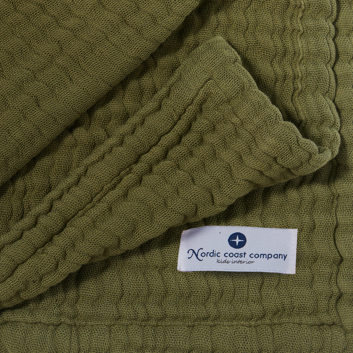 MUSSELINDECKE Babydecke Stilltuch Einschlagdecke Säuglingsdecke Mulltuch ab Geburt - Olivgrün, Textil (80/80cm) - nordic coast company