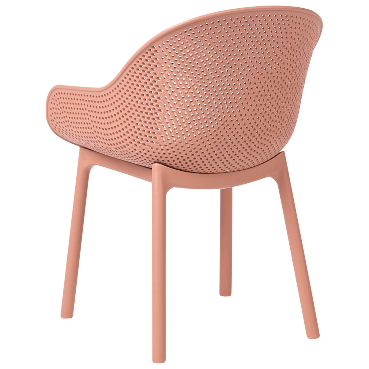 GARTENSTUHL 4er-Set Korallenrot Tiggiano - Koralle, Kunststoff (58/85/51cm) - Beliani
