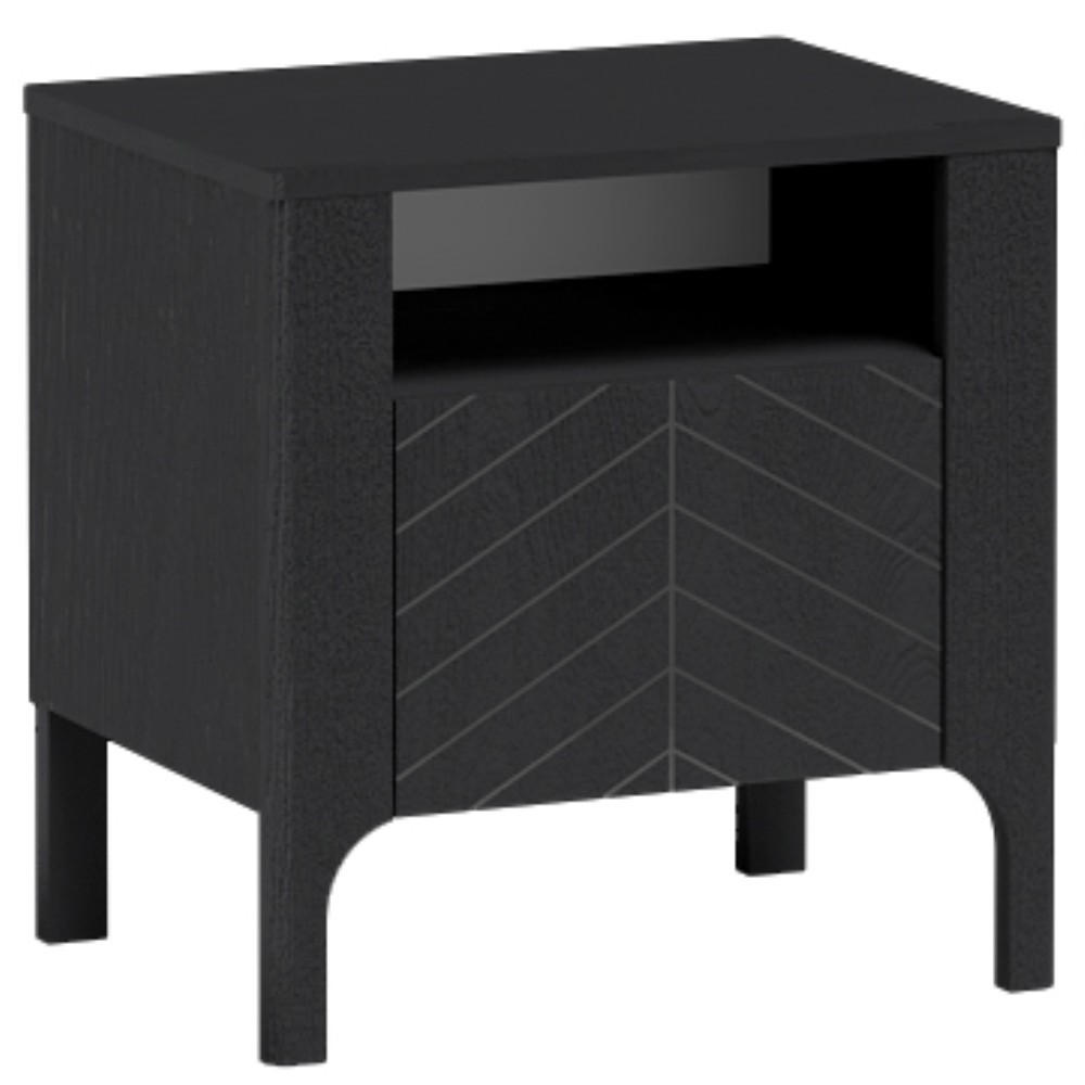 NACHTTISCH Lume mit einer Tür, 54 cm, schwarz - Schwarz, Holzwerkstoff (54/57/40.5cm) - Beautysofa
