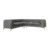 ECKSOFA Chesterfield Lexi Grau Samt - Goldfarben/Grau, Holz/Textil (264/264cm) - S-Style Möbel