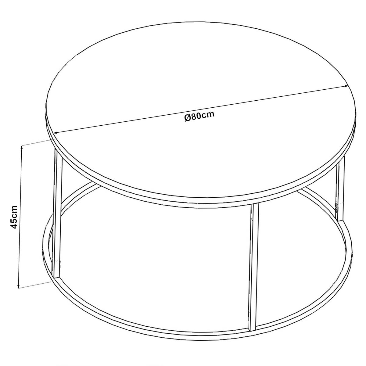 COUCHTISCH Kolari 45/80/80 cm - Klar, Metall (80/80/45cm) - [en.casa]