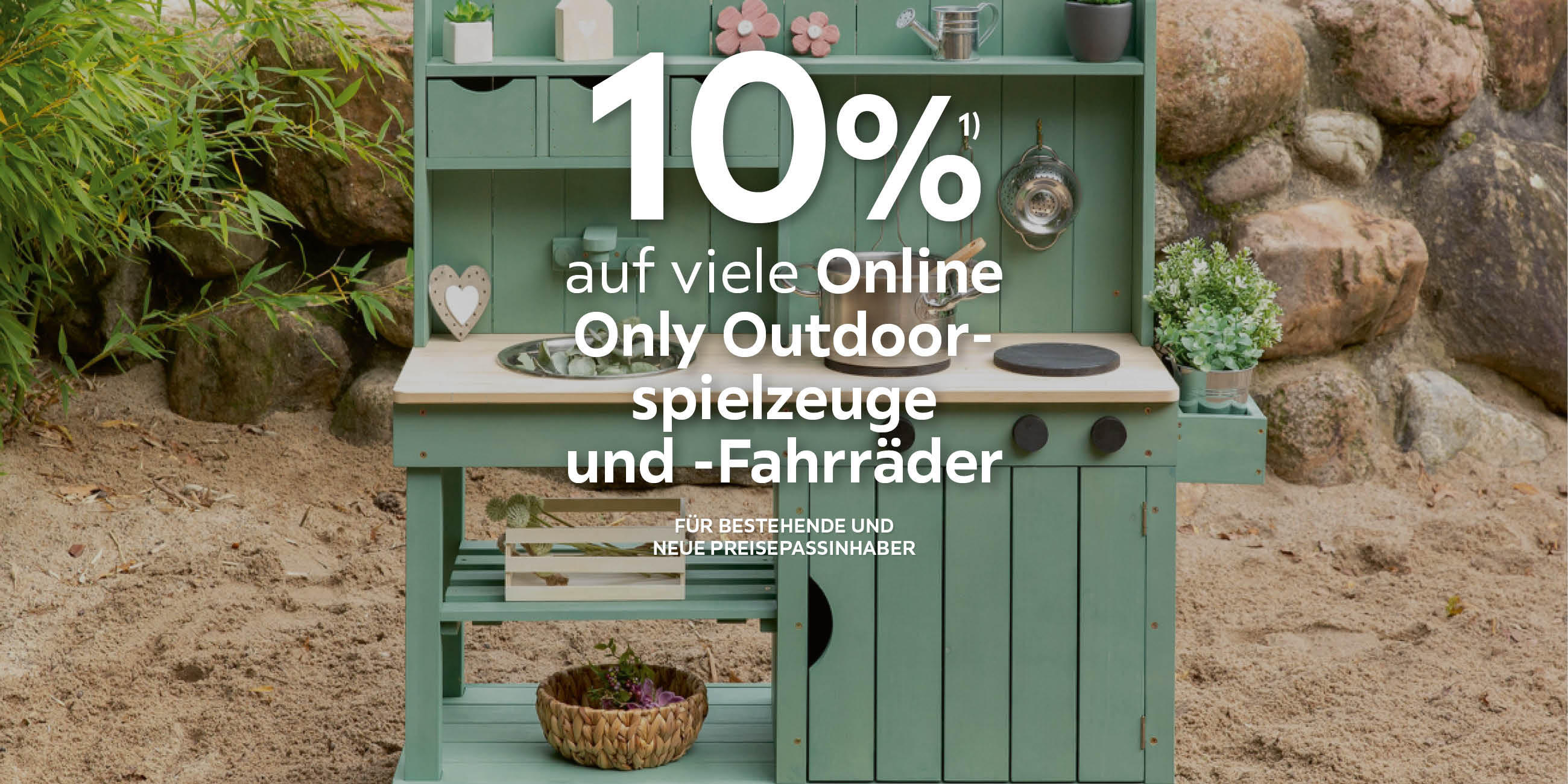 10% auf viele Online Only Outdoorspielzeuge und Fahrräder Für bestehende &amp; neue Preisepassinhaber
