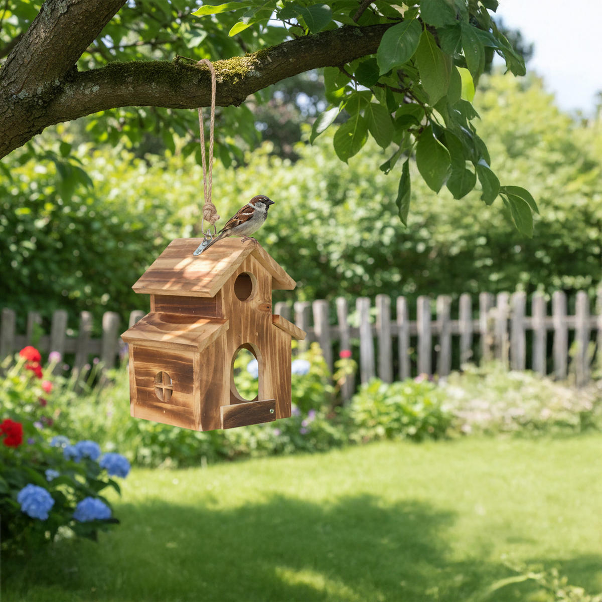 BUDKA - hnědá, dřevo (16.5/21/14.5cm) - Relaxdays