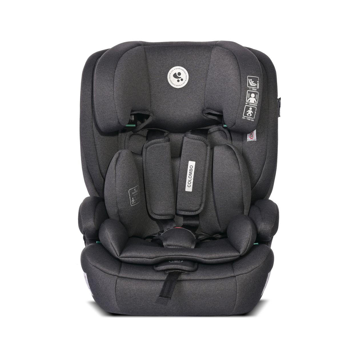 KINDERSITZ Colombo i-Size schwarz (76-150 cm) Kopfstütze verstellbar, SPS-System - Schwarz, Kunststoff (47/58/50cm) - Lorelli