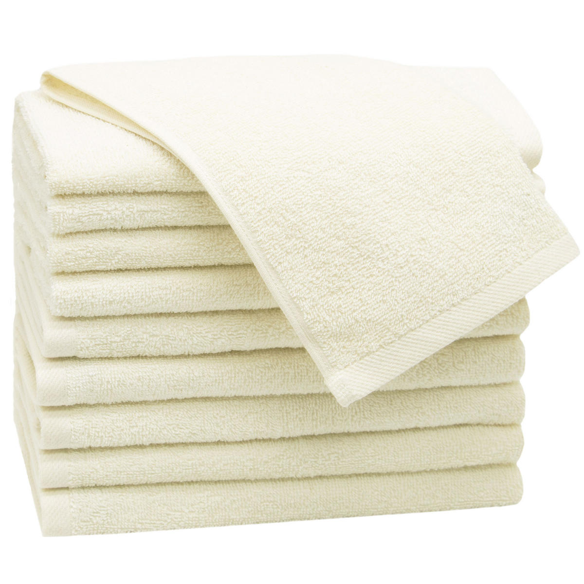 GÄSTETÜCHER, 10er-Set, 30x50 cm, 100% Baumwolle, Weiß - Beige, Textil (30/50cm) - Zollner