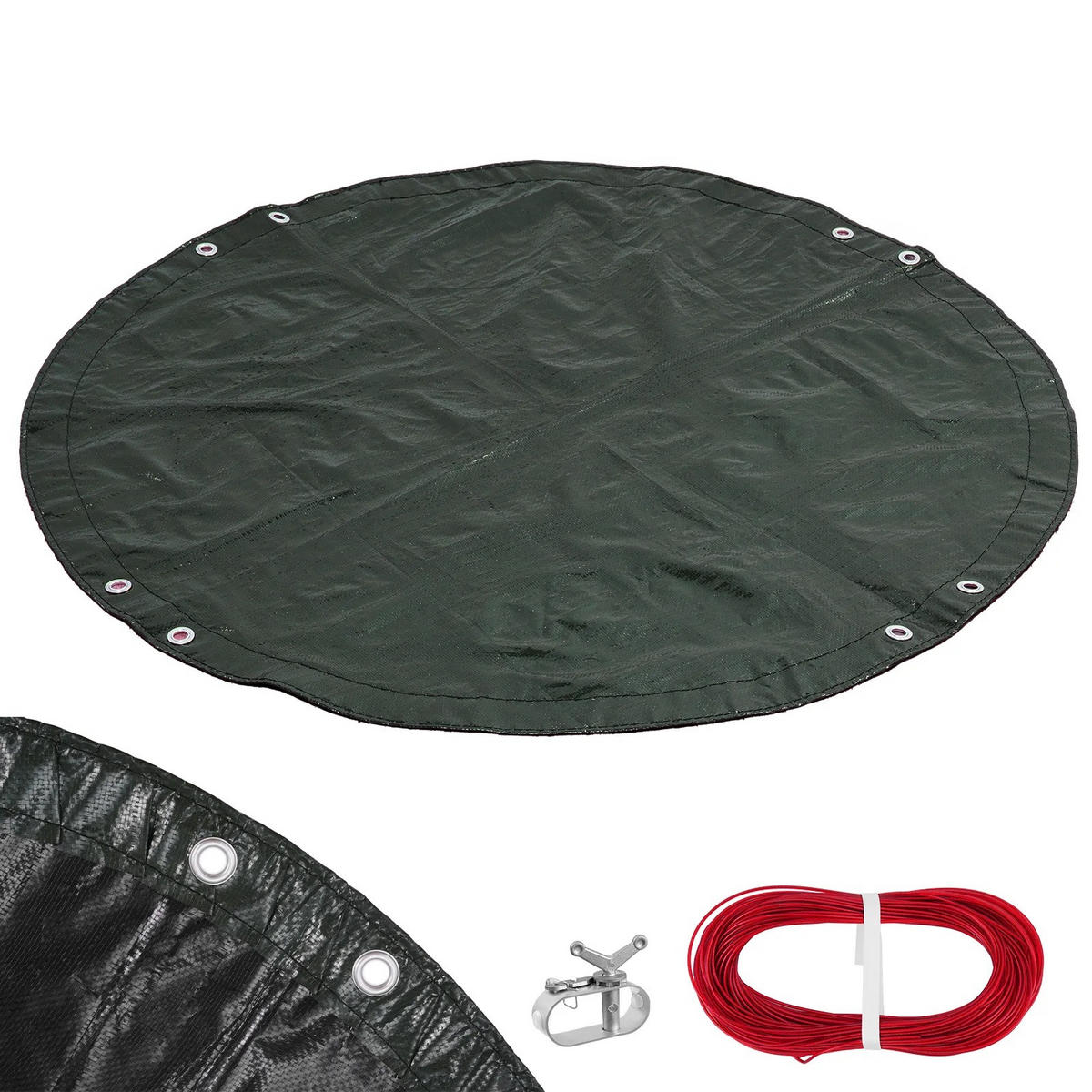 POOLABDECKUNG 3,6 m Grün - Schwarz/Grün, Textil (360/360cm) - Beaface