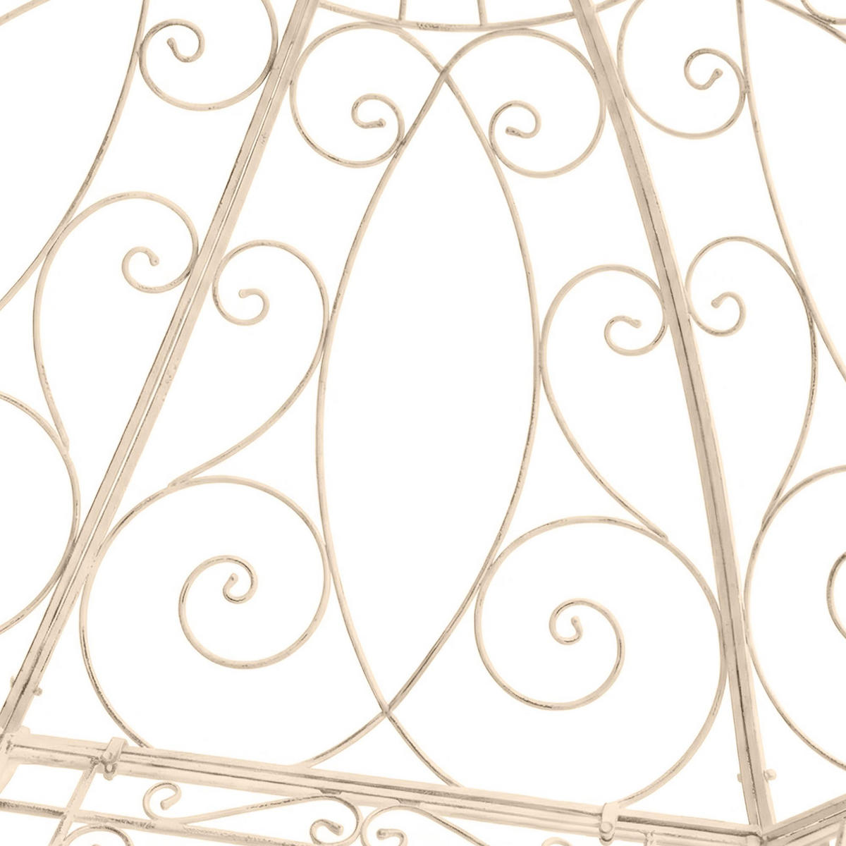 PAVILLON Liv Antik 284x263x313cm Metall Antik-Creme Gartenpavillon - Creme, Metall (284/313/263cm) - DELUKE