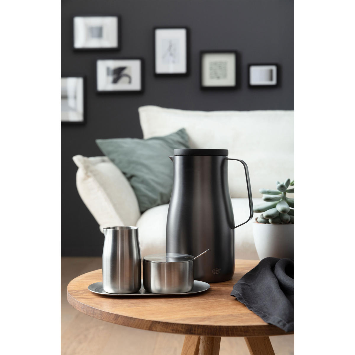 MILK AND SUGAR SET stainless steel mat - Silberfarben, Metall (11.5/8/20cm) - Alfi