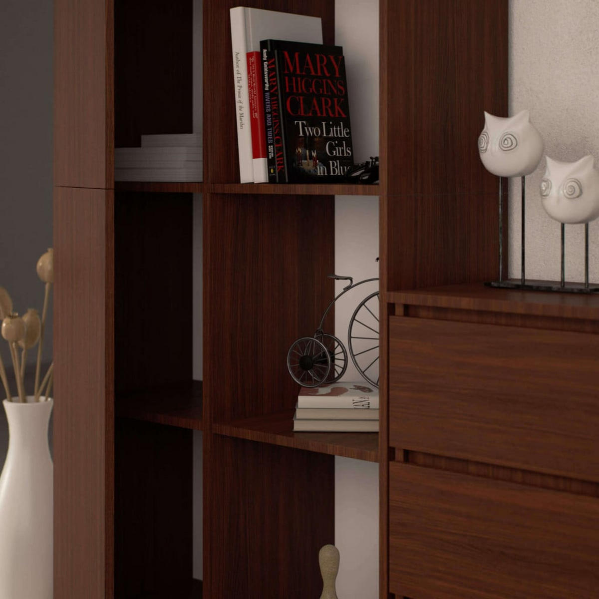 STANDREGAL Dunkelbraun 180/80/35 - Dunkelbraun, Holzwerkstoff (80/180/35cm) - RAUMHIRSCH FURNITURE