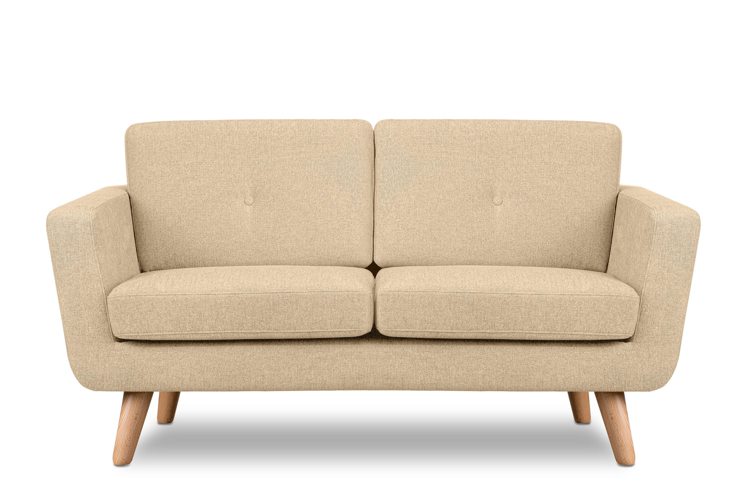 2-SITZER-SOFA TAGIO II mit Armlehnen, Creme - Creme, Textil (88/80/153cm) - KONSIMO®