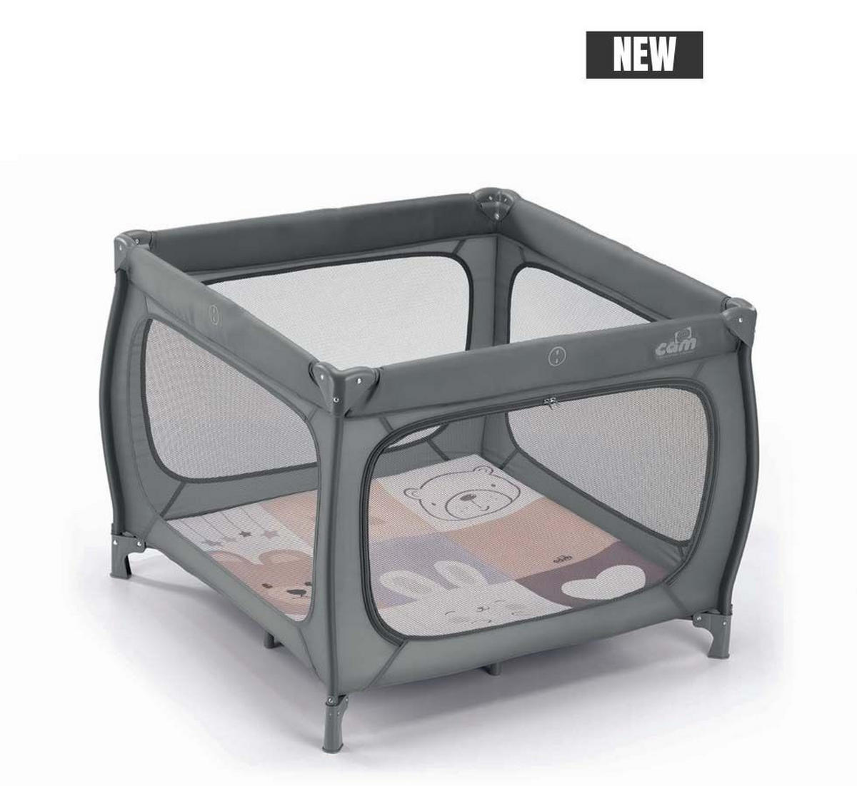 REISEBETT und Laufstall für Kinder Qbox - Anthrazit, Kunststoff/Textil (225/225cm) - Cam il Mondo del Bambino S.p.A.