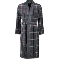 BADEMANTEL HERREN KIMONO KARO 4853 ANTHRAZIT-ROT - 79 - Grau, Textil (Mnull) - Cawoe