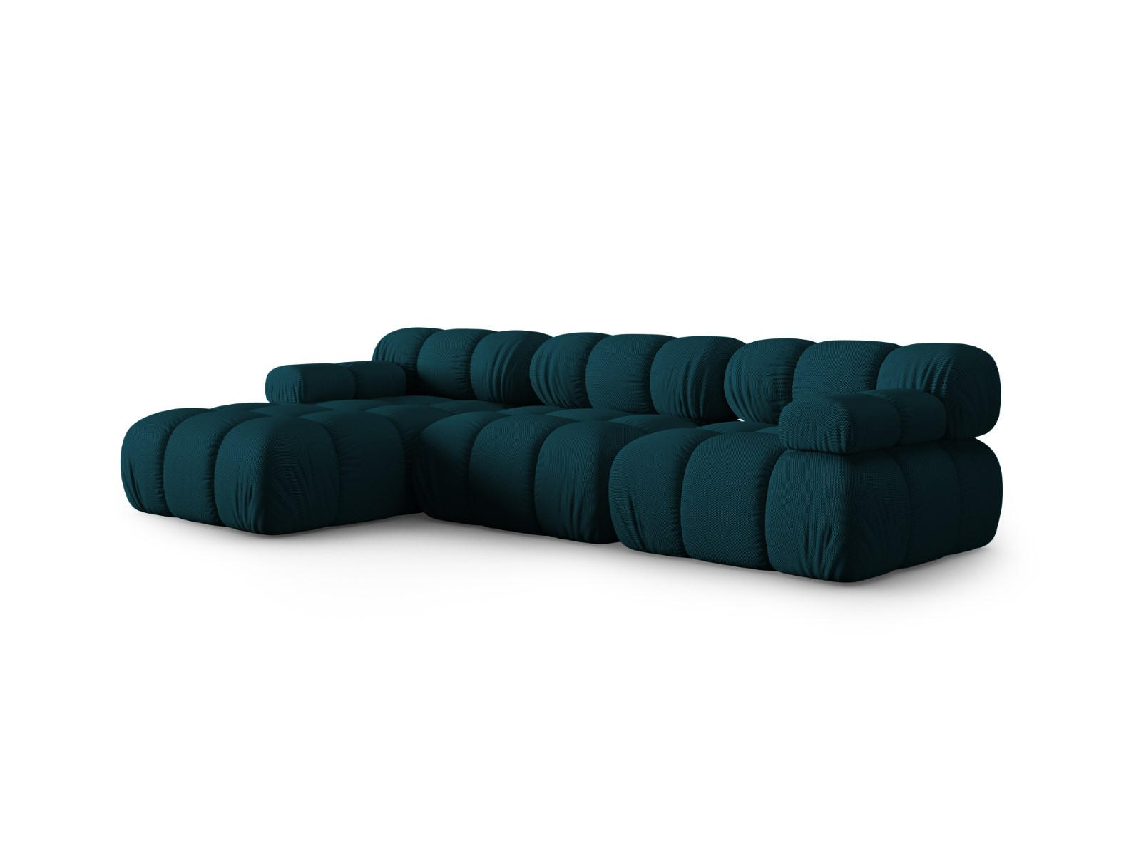 ECKSOFA modular links Bellis aus 3D-Stoff marineblau 4 Sitzplätze - Blau, Textil (155/282cm) - Micadoni