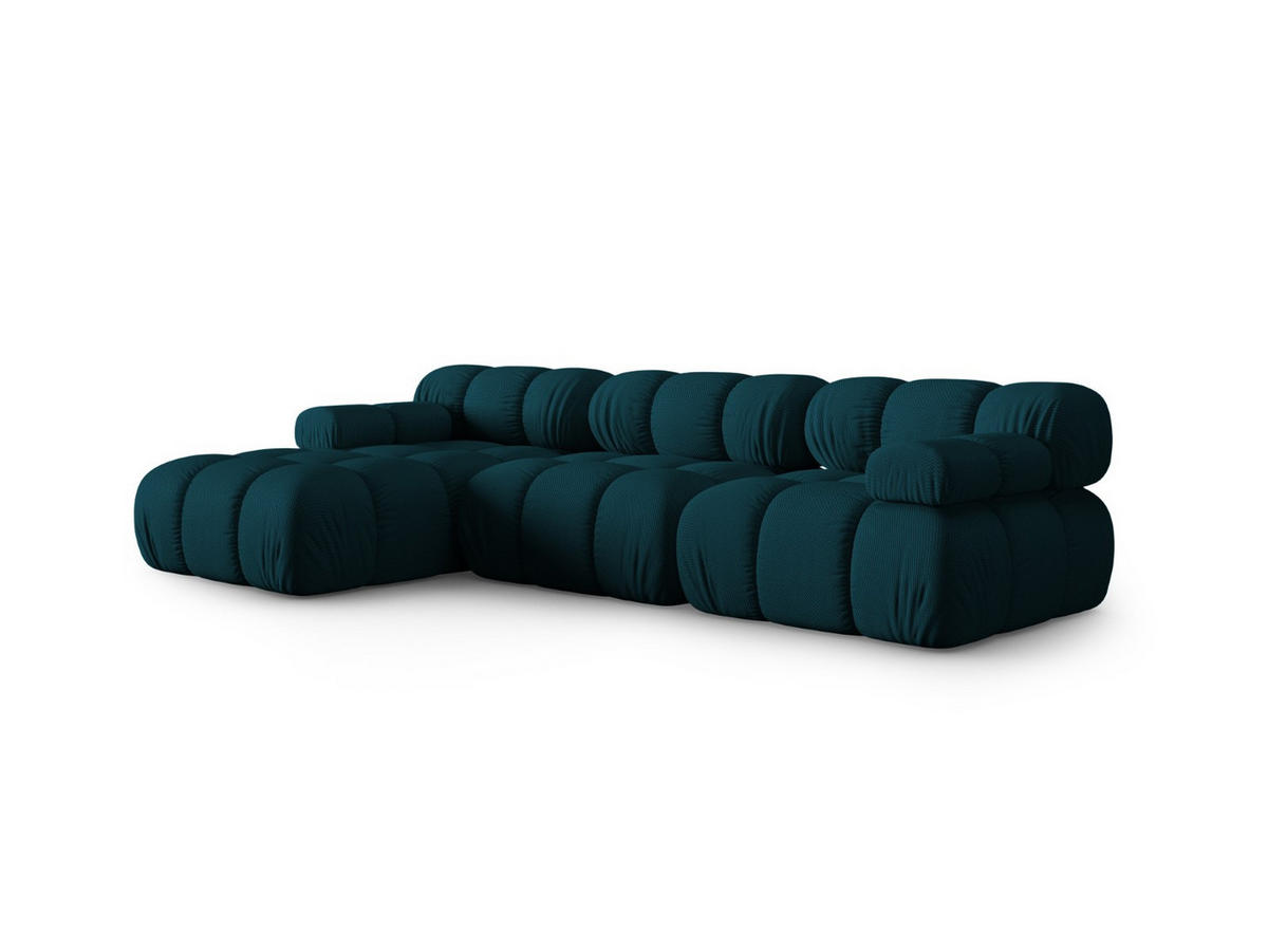 ECKSOFA modular links Bellis aus 3D-Stoff marineblau 4 Sitzplätze - Blau, Textil (155/282cm) - Micadoni