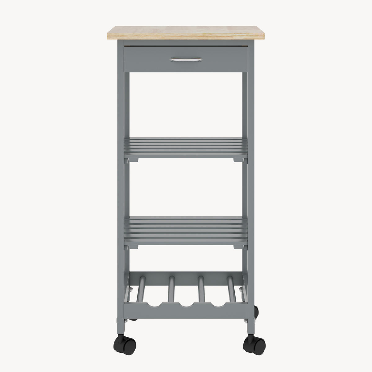 SERVIERWAGEN Biel - Dunkelgrau, Holzwerkstoff (37/76/37cm) - [en.casa]