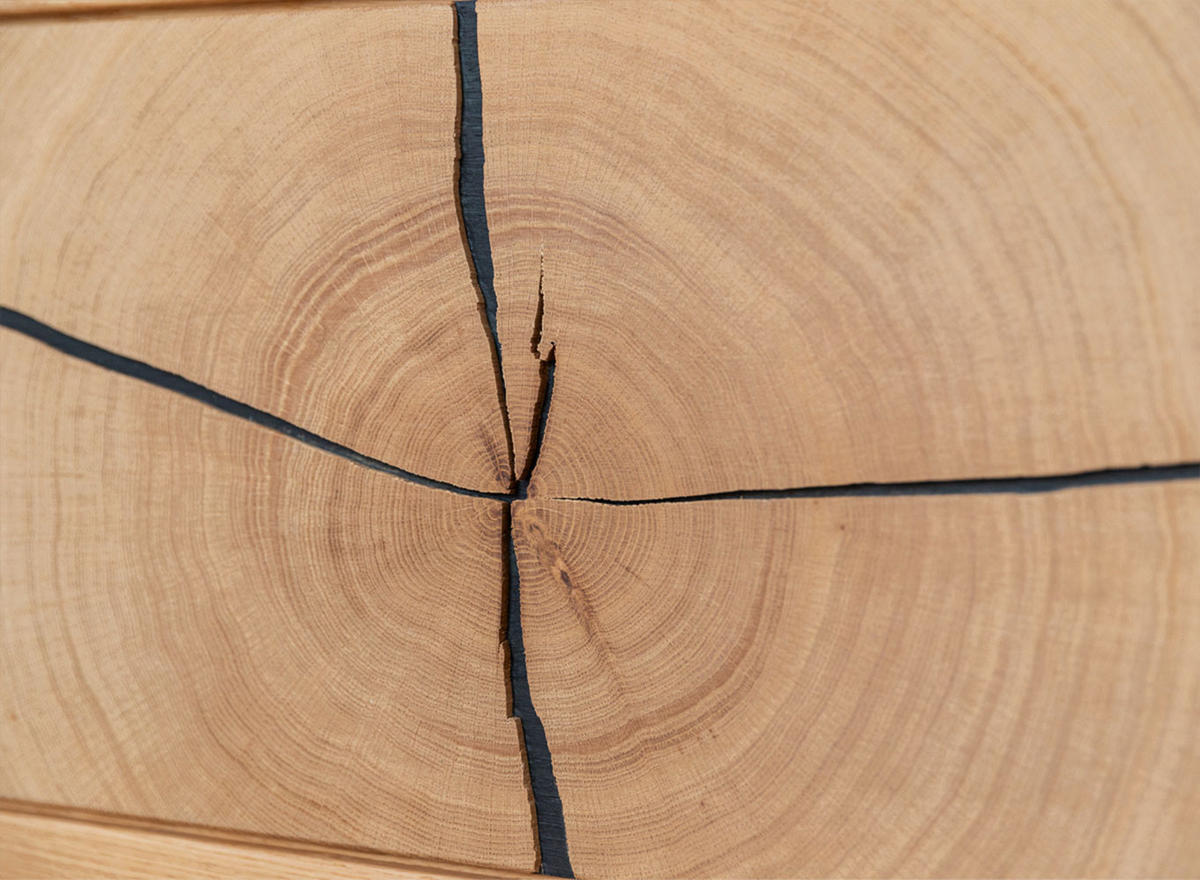 HÄNGEVITRINE Tirano Eiche Natur / Hirnholz / Schwarz 43 / 33 / 142cm - Eichefarben/Schwarz, Holz (43/142/33cm) - Feldmann-Wohnen