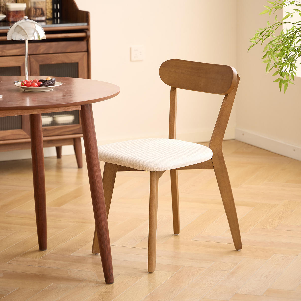 STUHL 2er-Set dunklem Holz Beige - Braun, Holz (41/79/56cm) - Nordlys