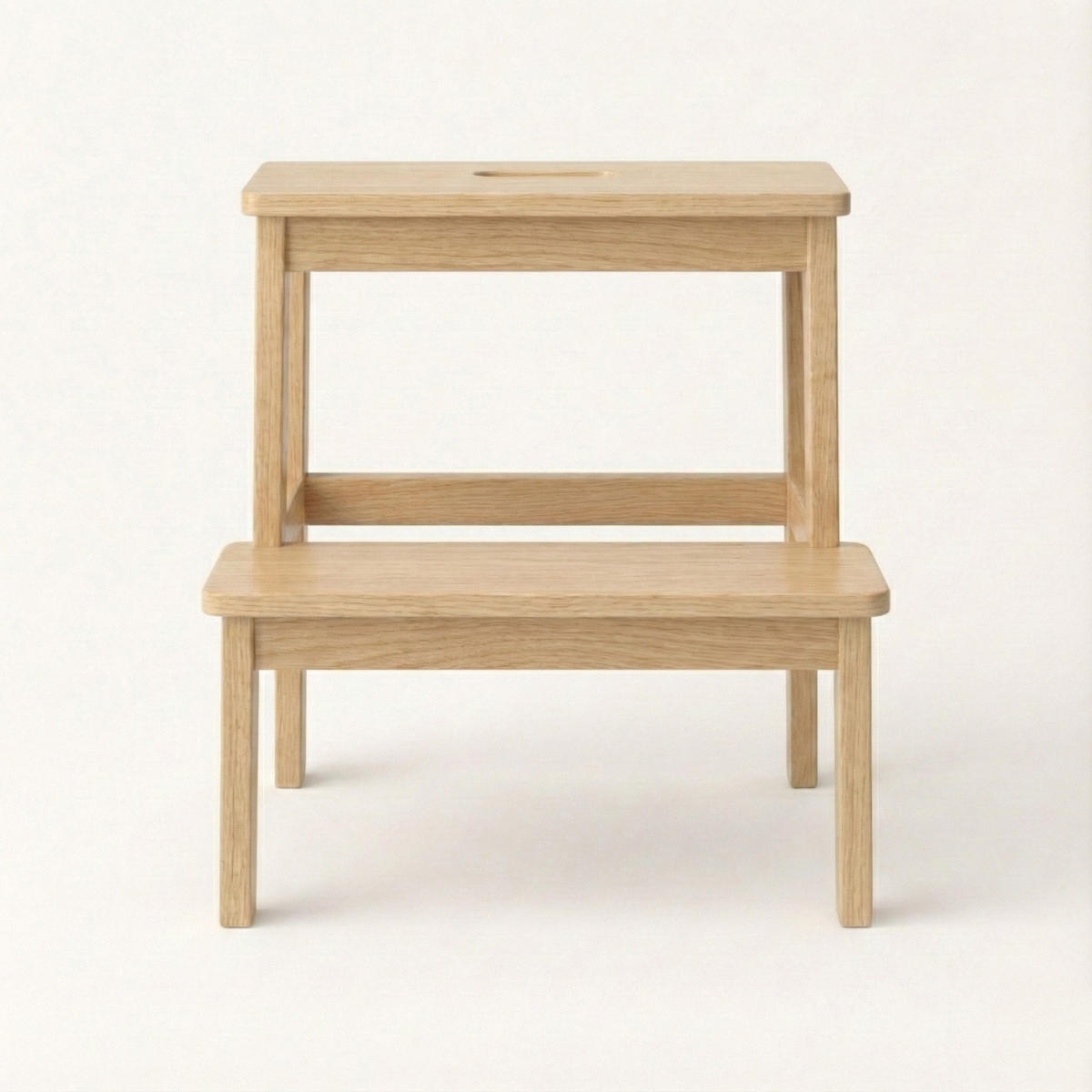 HOCKER Krok Bambus H. 46 cm - Weiß, Naturmaterialien (44/46/44cm) - NUXIO