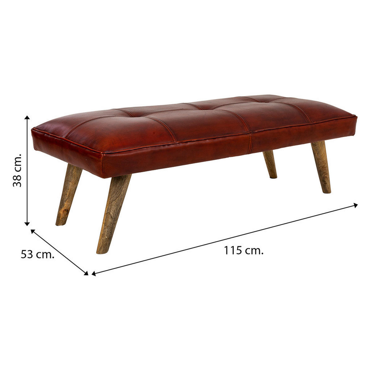 BANK aus Holz 115x53x38 cm - Braun, Fell (115/38/53cm) - Wanderlust