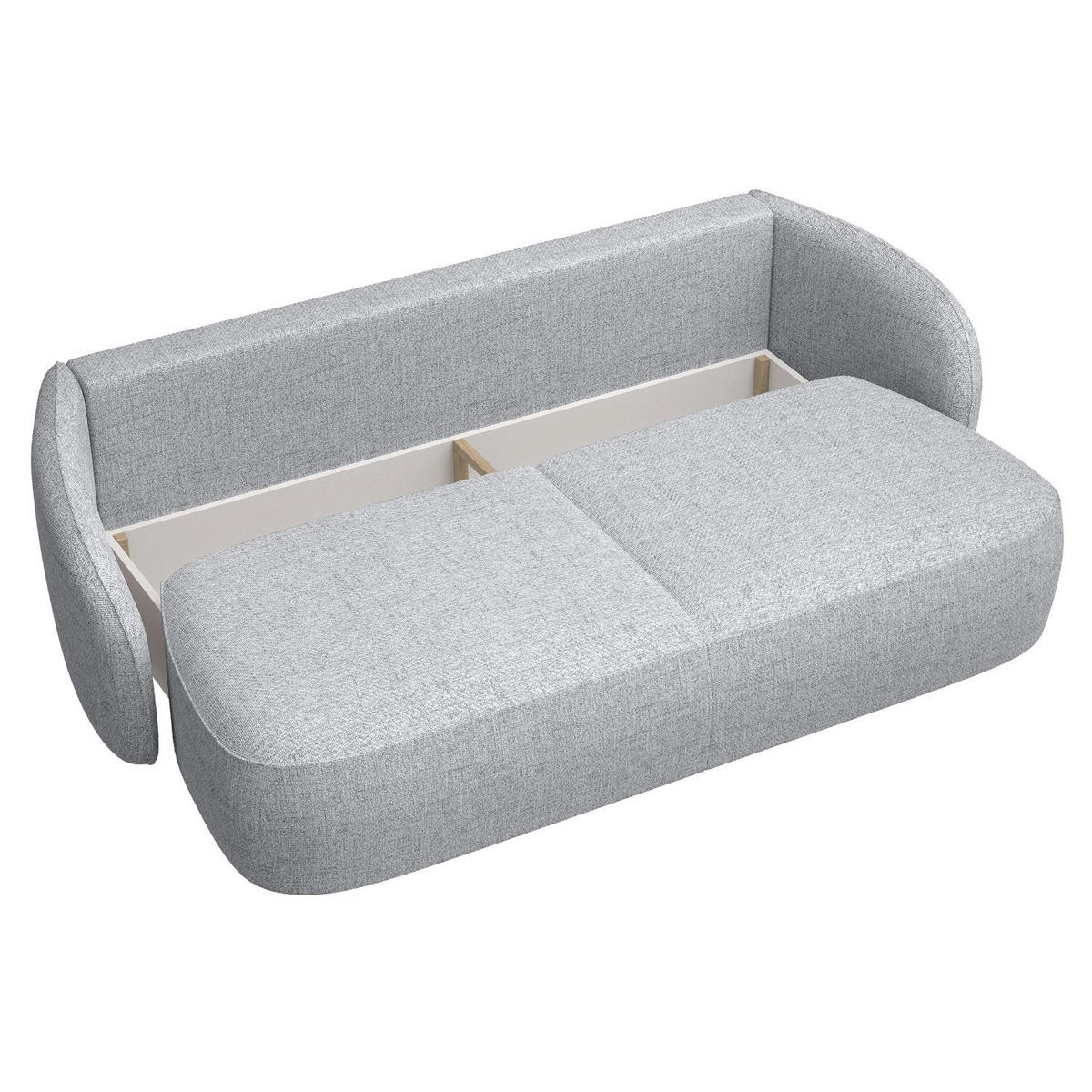 3-SITZER-SOFA Savoy Hellgrau mit Schlaffunktion - Hellgrau/Schwarz, Kunststoff/Textil (254/96/105cm) - Selsey