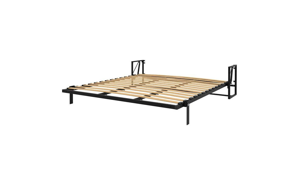 WANDBETT Morphy Classik Modulares SizeFlex- und TypeFlex-System - 192x200 Vertikal - Schwarz, Holz/Metall (192/200cm) - WallBedKing