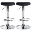 BARHOCKER 2er Set Samt schwarz - Schwarz, Textil/Metall (38.5/60/38.5cm) - CLP