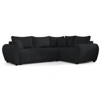 ECKSOFA L Form Malatya MAX Schwarz 246/145/82 cm stilvolle mit Schlaffunktion R - Schwarz, Kunststoff/Textil (235/175cm) - AX Living