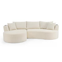 ECKSOFA 264/168/76 cm Beige mit Getränkehalter (Linke Seite) - Beige, Textil (264/168cm) - Oxeza