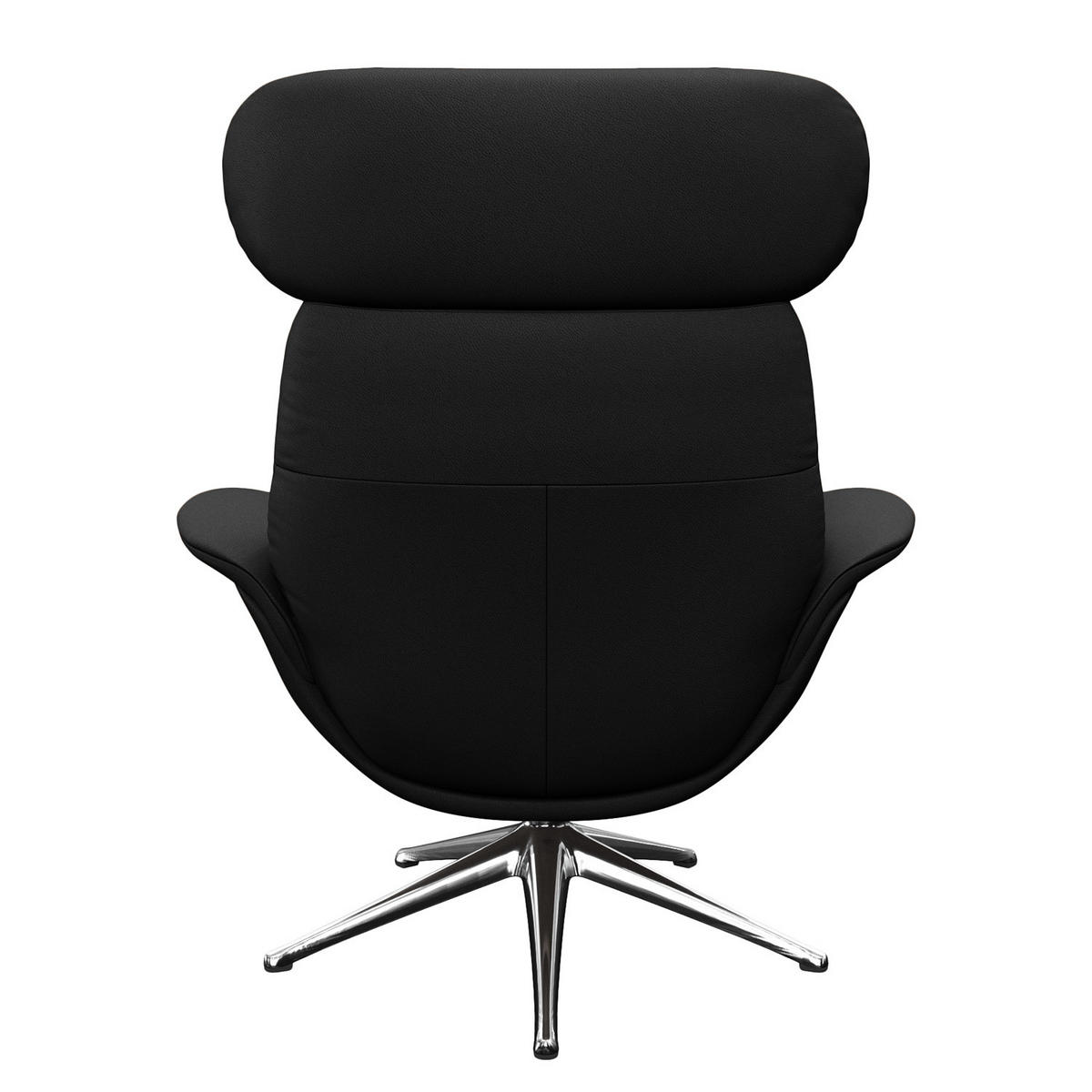 RELAXSESSEL - Schwarz, Leder/Metall (90/107/90cm) - home24