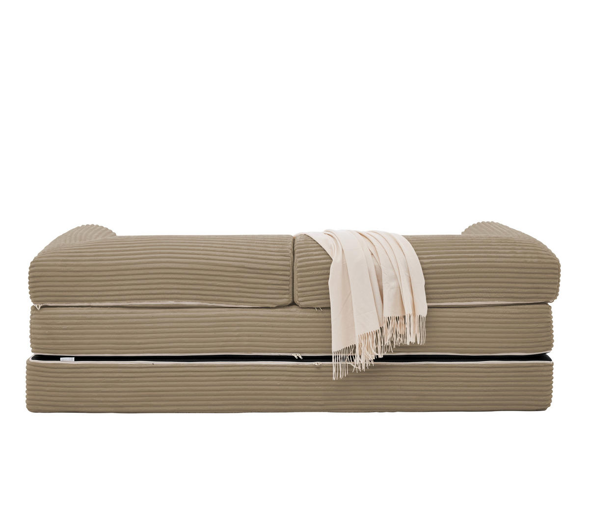SCHLAFSOFA Cordstoff, 2-in-1 Klappsofa, 2-Sitzer, Sofabett 190×156 cm, Braun - Braun, Textil (190/65/78cm) - LVHOM