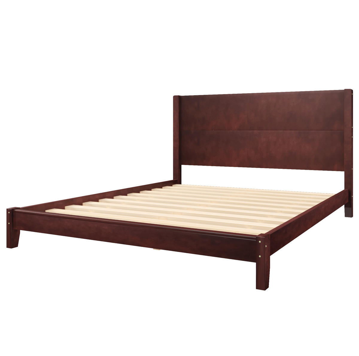 POSTEĽ 160/200 cm hnedá s čelom a roštom z MDF a preglejky - hnedá, kompozitné drevo (160/200cm) - OKWISH