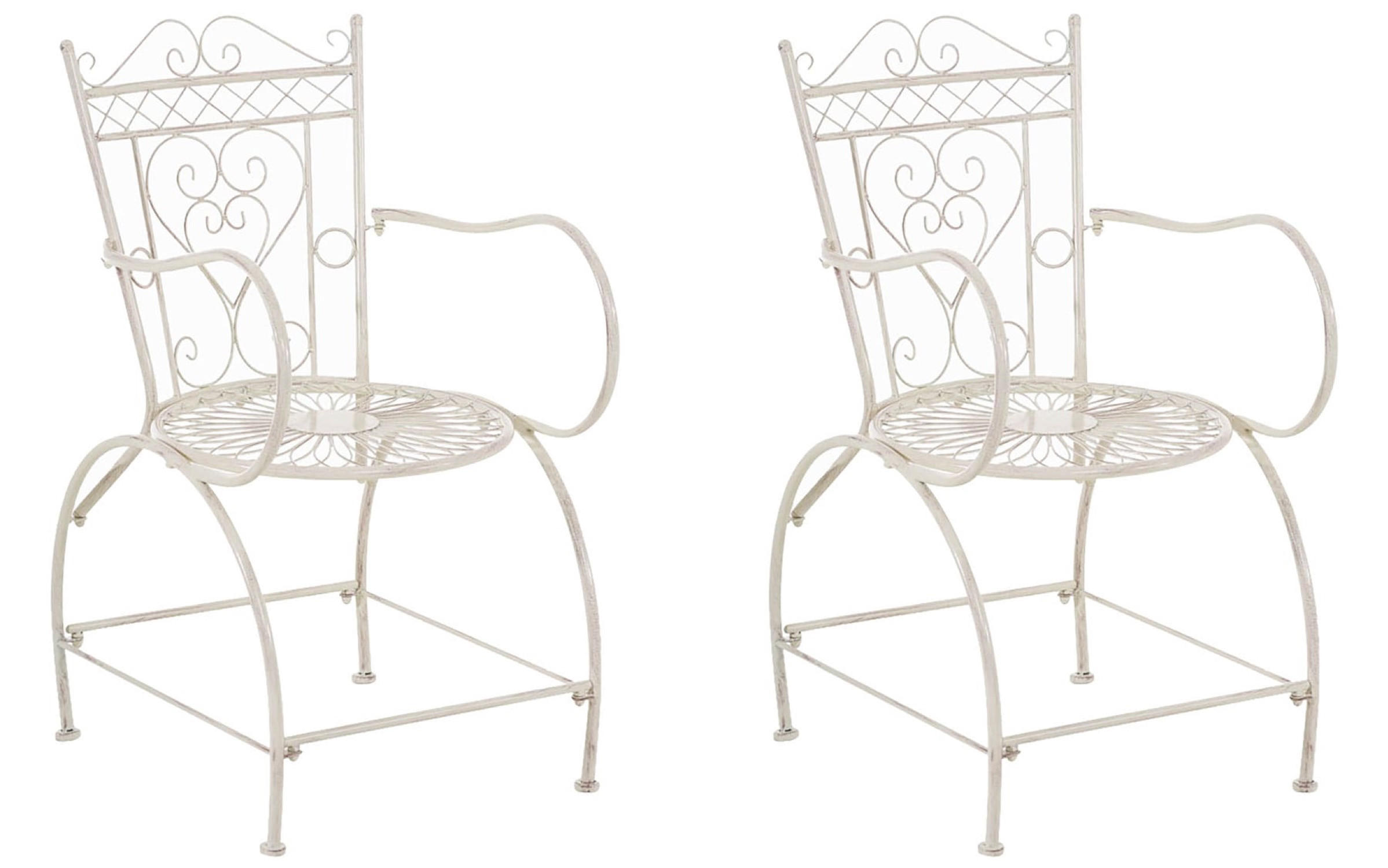 GARTENSTÜHLE Sheen - 2er Set - antik-creme - Naturfarben, Metall (48/48/88cm) - TPFGarden