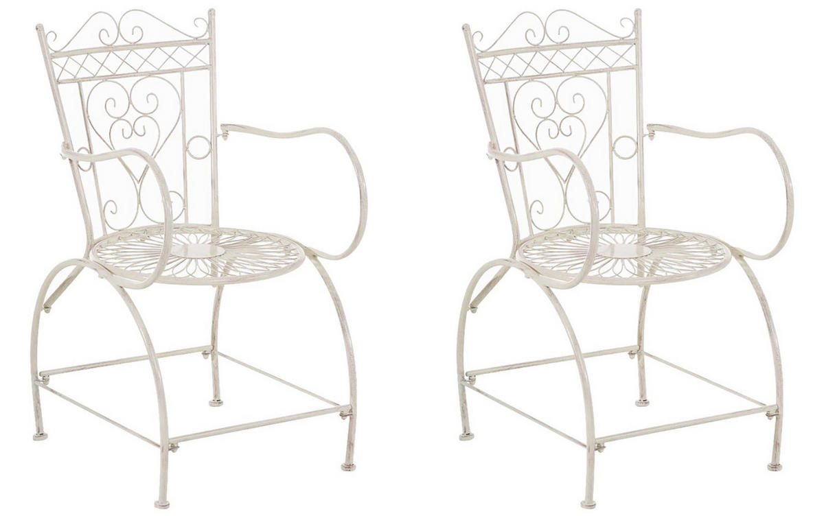GARTENSTÜHLE Sheen - 2er Set - antik-creme - Naturfarben, Metall (48/48/88cm) - TPFGarden