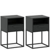 NACHTTISCH RECTUS 2-er Set - Anthrazit/Schwarz, Holzwerkstoff (40/65/39cm) - KONSIMO®