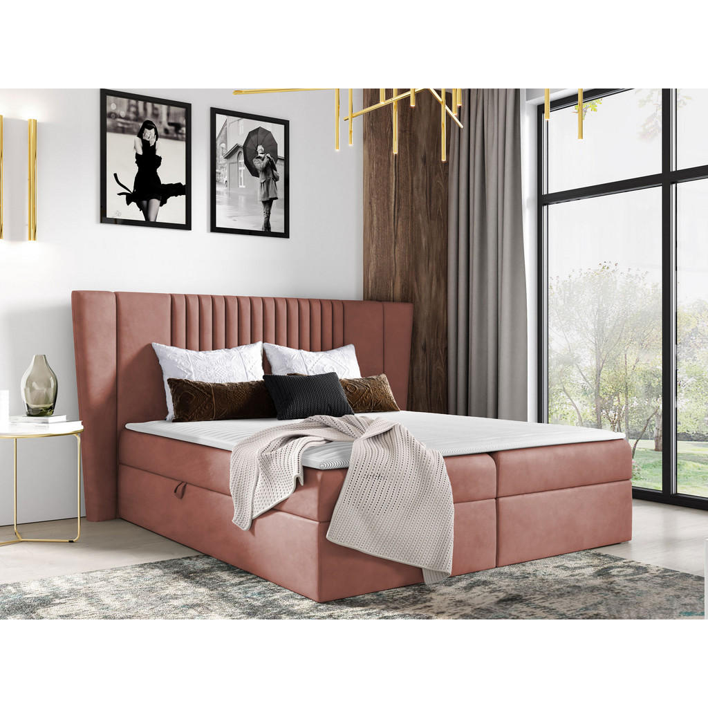 Thumbnail - Mirjan24 Boxbett, Rosa, Holz, H3, 180x200 cm, Schlafzimmer, Betten, Boxspringbetten