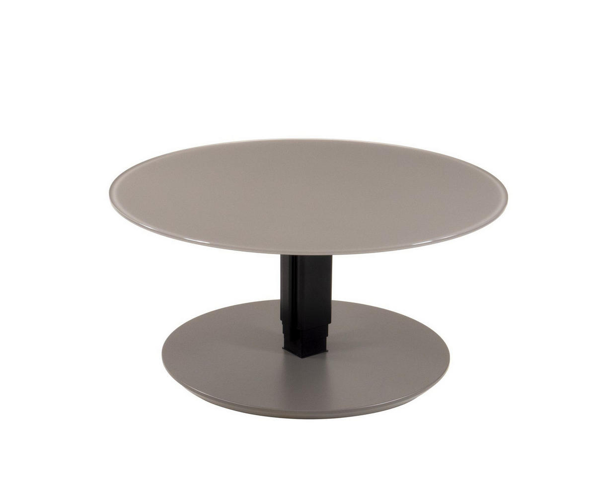 WOHNZIMMERTISCH rund Cathleen 80x80x39 Couchtisch Schwarz/Beigegrau - Braun, Glas (80/80/39cm) - 58aufmkessel