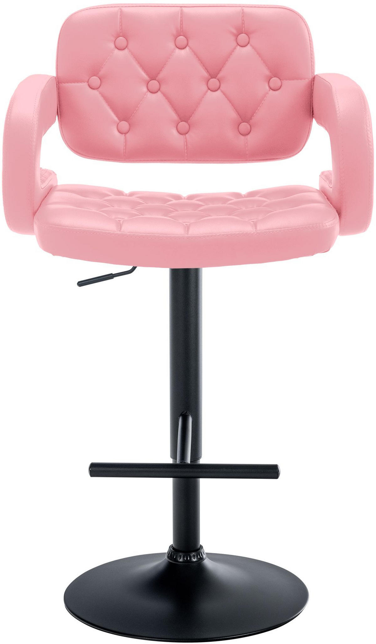 BARHOCKER Lederlook pink - Pink/Schwarz, Textil/Metall (62/103/55cm) - CLP